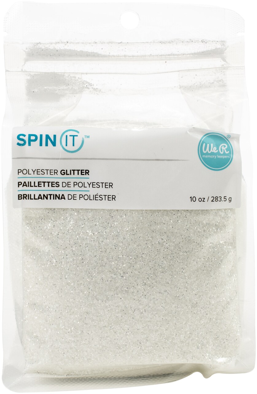 We R Memory Keepers Spin It Extra Fine Glitter 10Oz-White